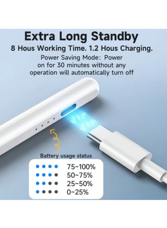 Denx Universal Stylus Pen for Tablets and Smartphones, Supports Windows, iPhone and Android, White  - Image 4