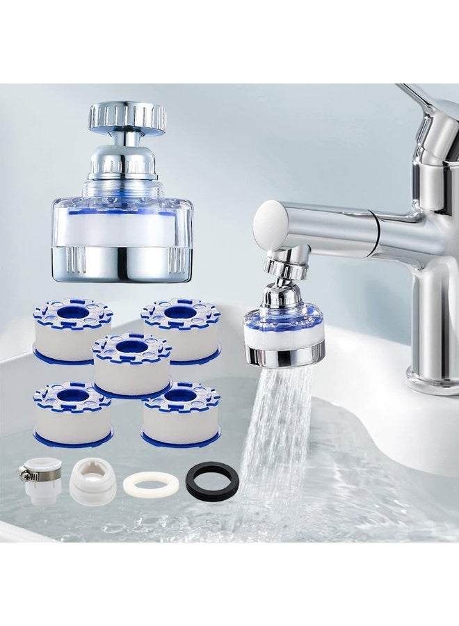VIUAUAX Faucet Water Filter Set,360° Rotating Sink Water Filter Faucet Bathroom Sink Filter with Filter Elements,Household Faucet Filter Tap Splash-Proof Faucet Tap for Home Kitchen Bathroom - Image 1