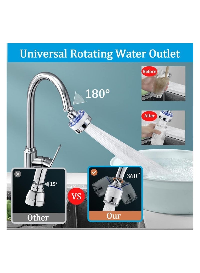 VIUAUAX Faucet Water Filter Set,360° Rotating Sink Water Filter Faucet Bathroom Sink Filter with Filter Elements,Household Faucet Filter Tap Splash-Proof Faucet Tap for Home Kitchen Bathroom - Image 5