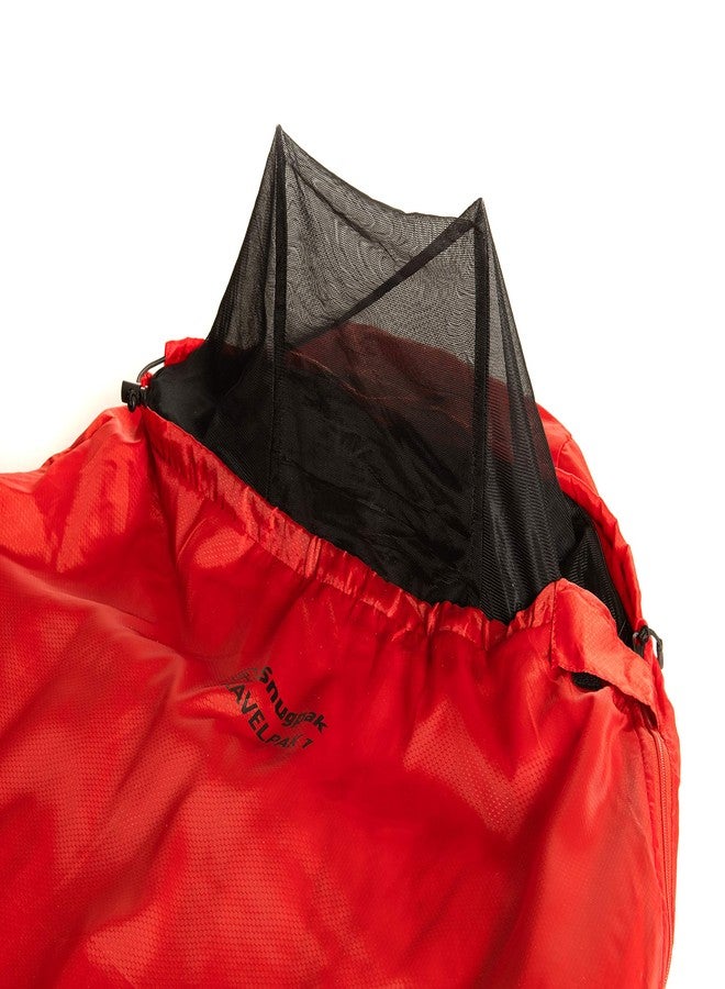 Snugpak Travelpak 1 Sleeping Bag with Mosquito Net, 45 Degree, Left Hand Zip, Flame Red - Image 3