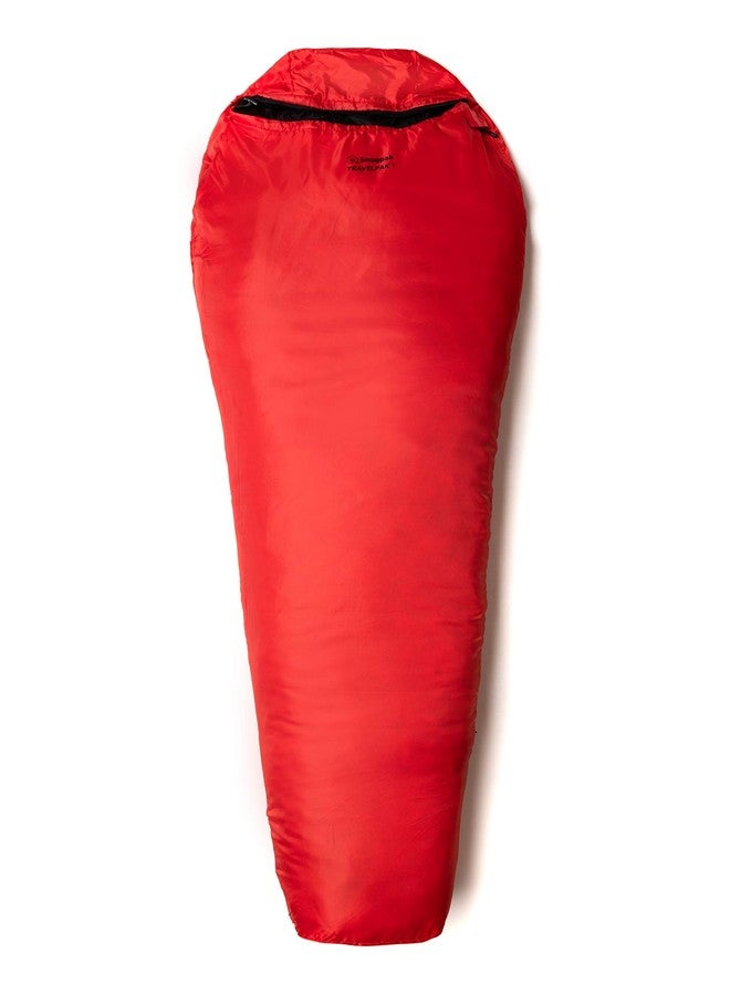 Snugpak Travelpak 1 Sleeping Bag with Mosquito Net, 45 Degree, Left Hand Zip, Flame Red - Image 1