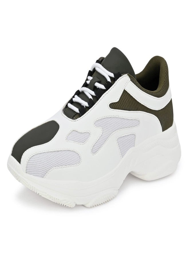 كروزر حذاء رياضي رجالي ضخم من كروزر | تصميم جريء وعصري | خفيف الوزن ومريح مع نعل داخلي مبطن | مثالي لإطلالات الشارع والإطلالات الكاجوال - أبيض - مقاس 8 بريطاني - Image 1