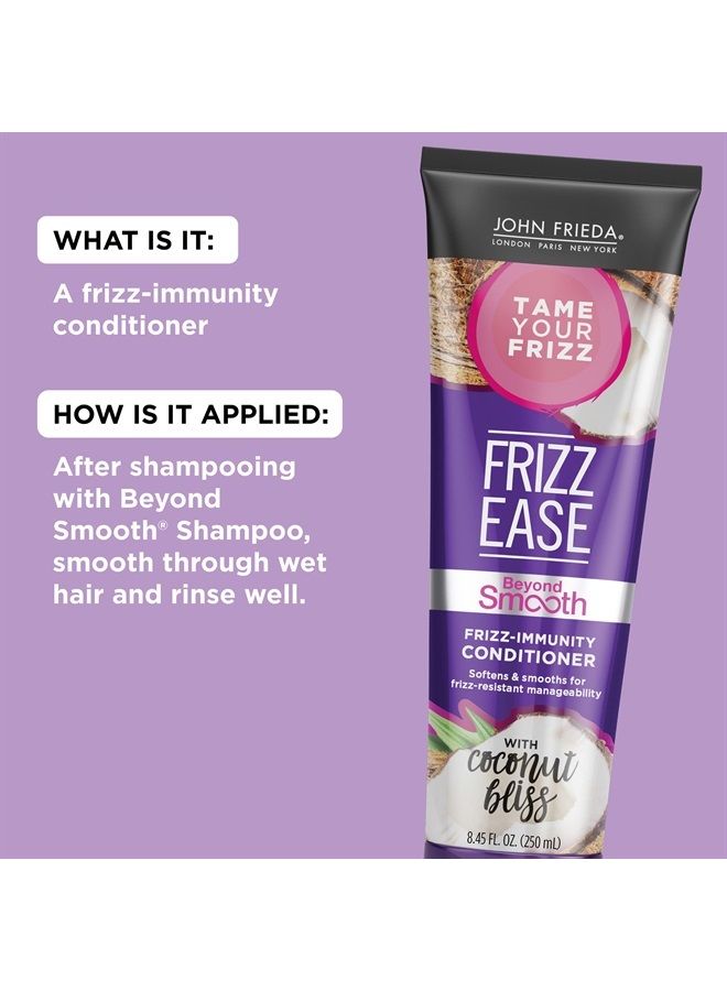 John Frieda Frizz Ease Beyond Smooth Frizz-Immunity Conditioner, Anti-Humidity Conditioner, Prevents Frizz, 8.45 Ounces, with Pure Coconut Oil - Image 3