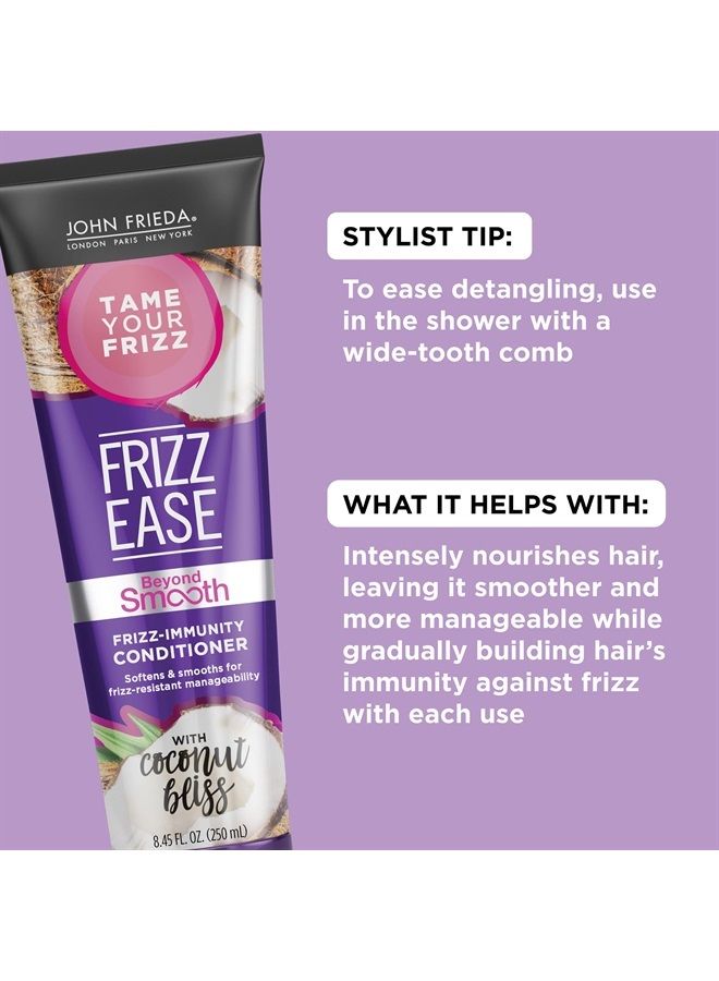 John Frieda Frizz Ease Beyond Smooth Frizz-Immunity Conditioner, Anti-Humidity Conditioner, Prevents Frizz, 8.45 Ounces, with Pure Coconut Oil - Image 1