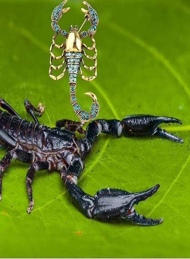 VALUEVIBES بروش فاخر مرصع بالكريستال - دبوس بروش على شكل قطة، عقرب، وعنكبوت | إكسسوار أنيق لامع للجنسين مناسب للبدلات والحفلات والهدايا (دبوس بروش على شكل عقرب) - Image 5