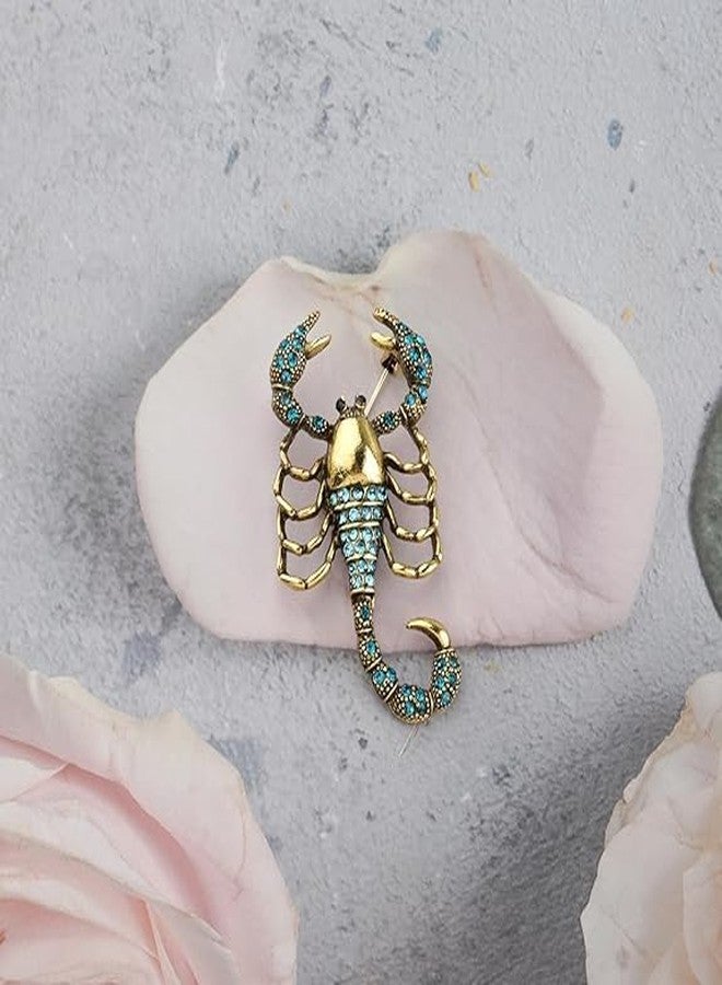 VALUEVIBES بروش فاخر مرصع بالكريستال - دبوس بروش على شكل قطة، عقرب، وعنكبوت | إكسسوار أنيق لامع للجنسين مناسب للبدلات والحفلات والهدايا (دبوس بروش على شكل عقرب) - Image 3