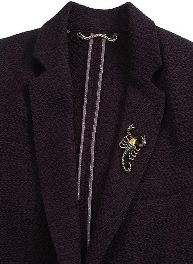 VALUEVIBES بروش فاخر مرصع بالكريستال - دبوس بروش على شكل قطة، عقرب، وعنكبوت | إكسسوار أنيق لامع للجنسين مناسب للبدلات والحفلات والهدايا (دبوس بروش على شكل عقرب) - Image 2