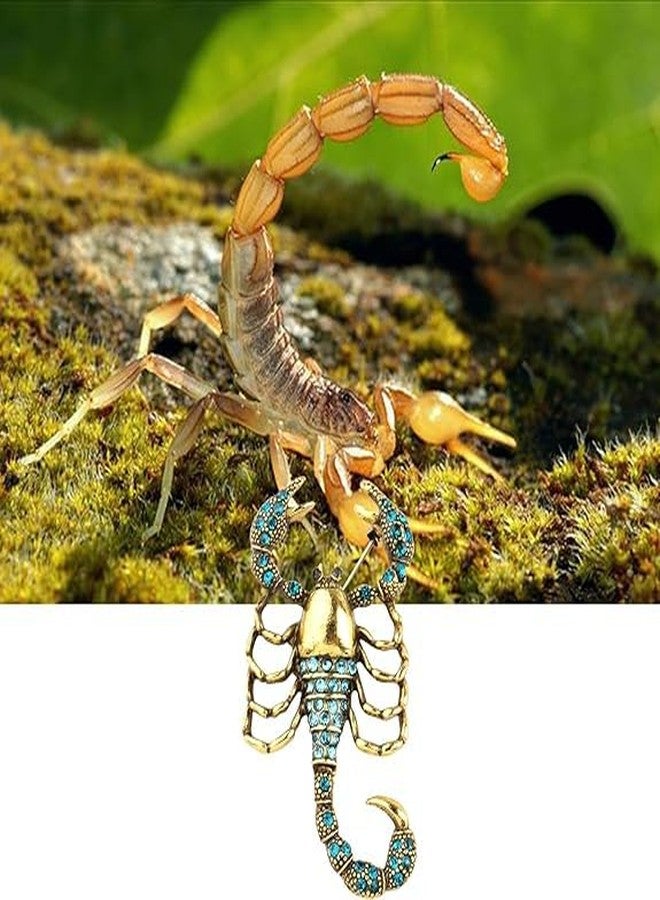 VALUEVIBES بروش فاخر مرصع بالكريستال - دبوس بروش على شكل قطة، عقرب، وعنكبوت | إكسسوار أنيق لامع للجنسين مناسب للبدلات والحفلات والهدايا (دبوس بروش على شكل عقرب) - Image 4