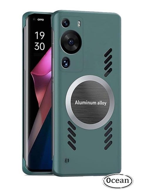 Huawei P60 Pro Case (Green), Ultra Thin Shock-Absorbing Shell, Equipped With Car Mounted Magnetic Suction, Fully Protected Lens, Anti Drop At All Corners, Frameless Heat Dissipation