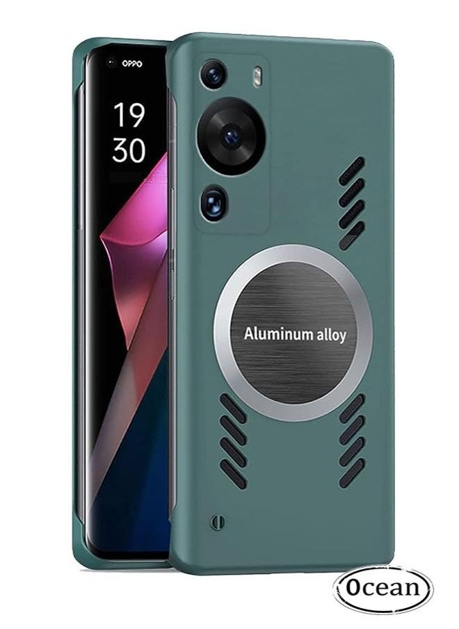 Ocean - Huawei P60 Pro Case (Green), Ultra Thin Shock-Absorbing Shell, Equipped With Car Mounted Magnetic Suction, Fully Protected Lens, Anti Drop At All Corners, Frameless Heat Dissipation - Image 1