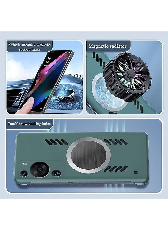Ocean - Huawei P60 Pro Case (Green), Ultra Thin Shock-Absorbing Shell, Equipped With Car Mounted Magnetic Suction, Fully Protected Lens, Anti Drop At All Corners, Frameless Heat Dissipation - Image 1