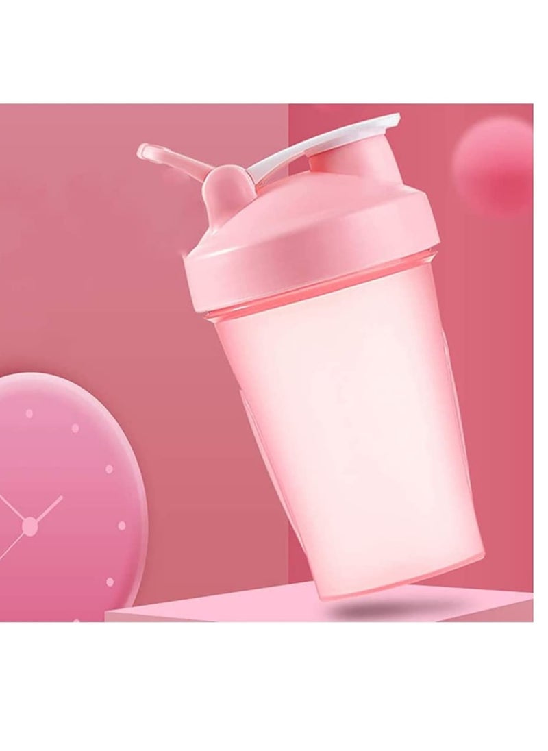 SYOSI - Sports Water Bottle, BPA-Free Protein Shaker Cup, Dishwasher Safe Sports Supplements Shakers, Multi-Function Leakproof Durable Shake Blender Cup with Snap-Fasten Cap, 400 Ml Capacity, Pink - Image 1