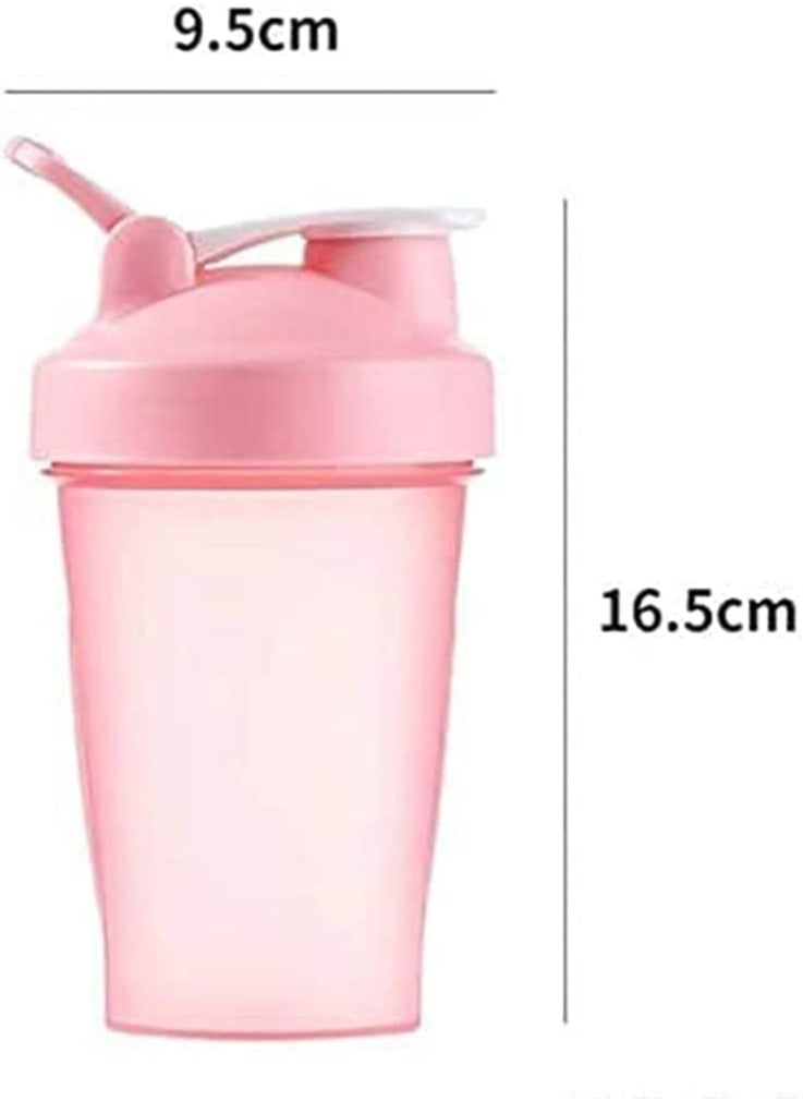 SYOSI - Sports Water Bottle, BPA-Free Protein Shaker Cup, Dishwasher Safe Sports Supplements Shakers, Multi-Function Leakproof Durable Shake Blender Cup with Snap-Fasten Cap, 400 Ml Capacity, Pink - Image 1