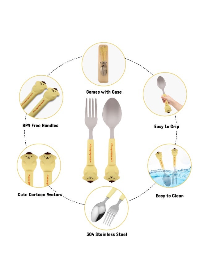 CRAVISTA Kids Cutlery Set with Case – Stainless Steel Fork and Spoon for Kids | BPA-Free Utensils for School Lunchbox, Travel & Gifting | Cute Character Handle Tableware for Girls and Boys - Image 3
