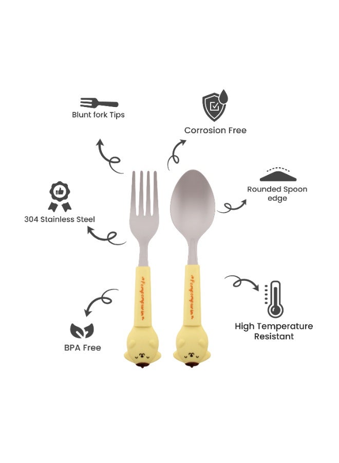 CRAVISTA Kids Cutlery Set with Case – Stainless Steel Fork and Spoon for Kids | BPA-Free Utensils for School Lunchbox, Travel & Gifting | Cute Character Handle Tableware for Girls and Boys - Image 2