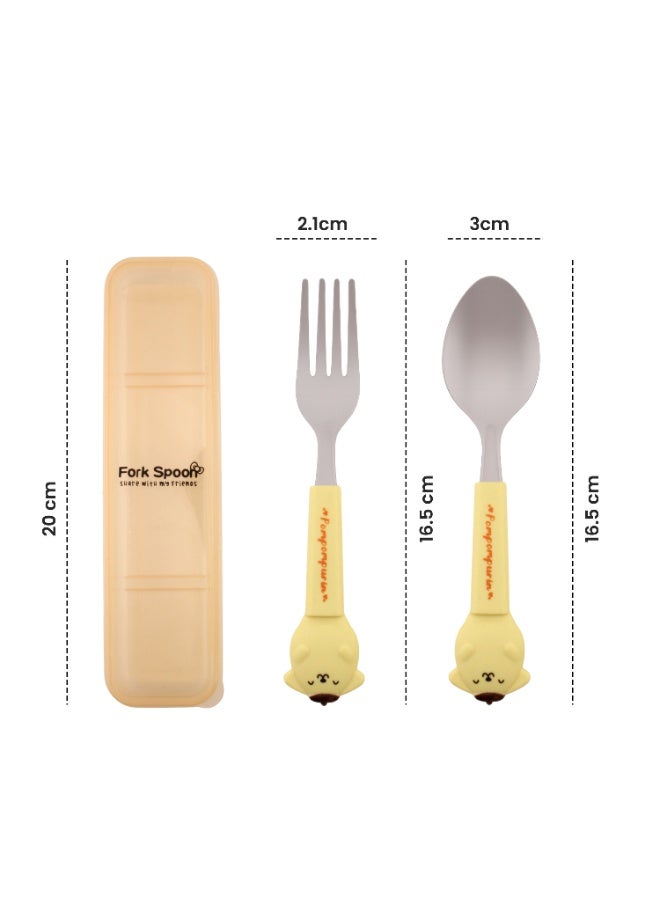 CRAVISTA Kids Cutlery Set with Case – Stainless Steel Fork and Spoon for Kids | BPA-Free Utensils for School Lunchbox, Travel & Gifting | Cute Character Handle Tableware for Girls and Boys - Image 4