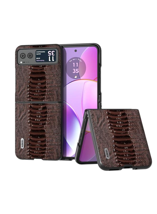 S-TOP Case For Motorola Razr 40 ABEEL Genuine Leather Weilai Series Phone Case - Image 1