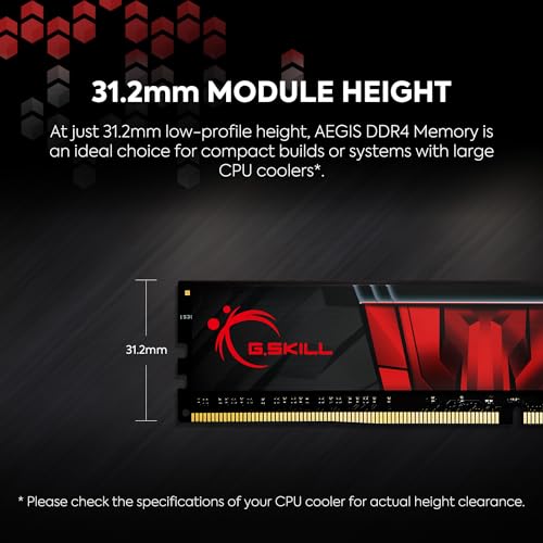 G.SKILL AEGIS Series DDR4 RAM (XMP) 32GB (2x16GB) 3200MT/s CL16-18-18-38 1.35V Intel AMD Desktop Computer Memory U-DIMM (F4-3200C16D-32GIS) - Image 4