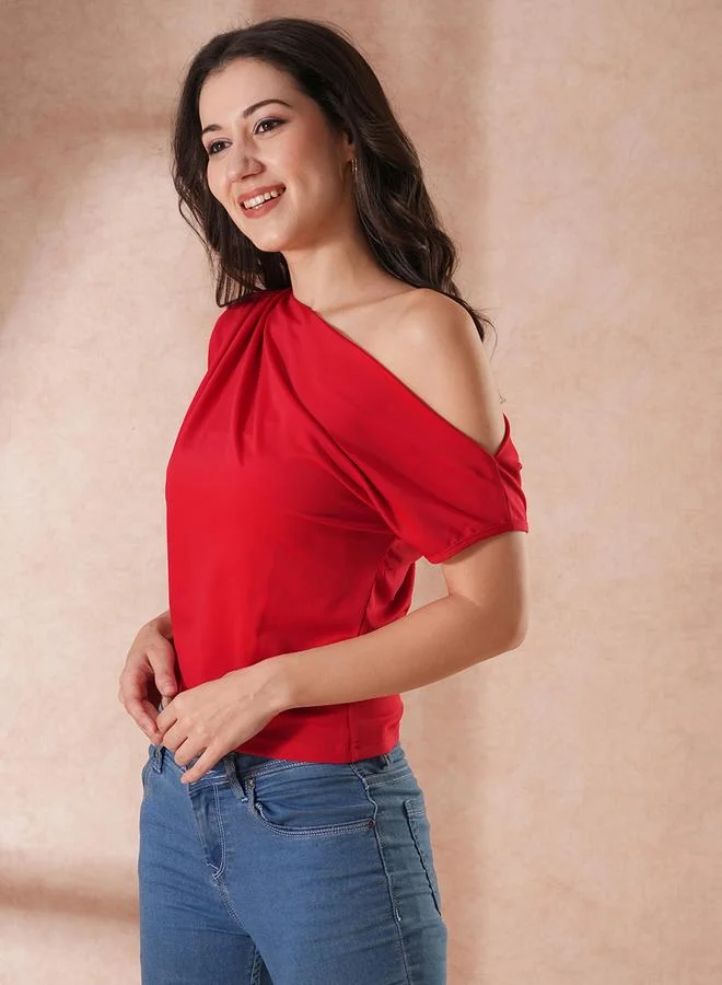 جلو باص بلوزة بكتف واحد