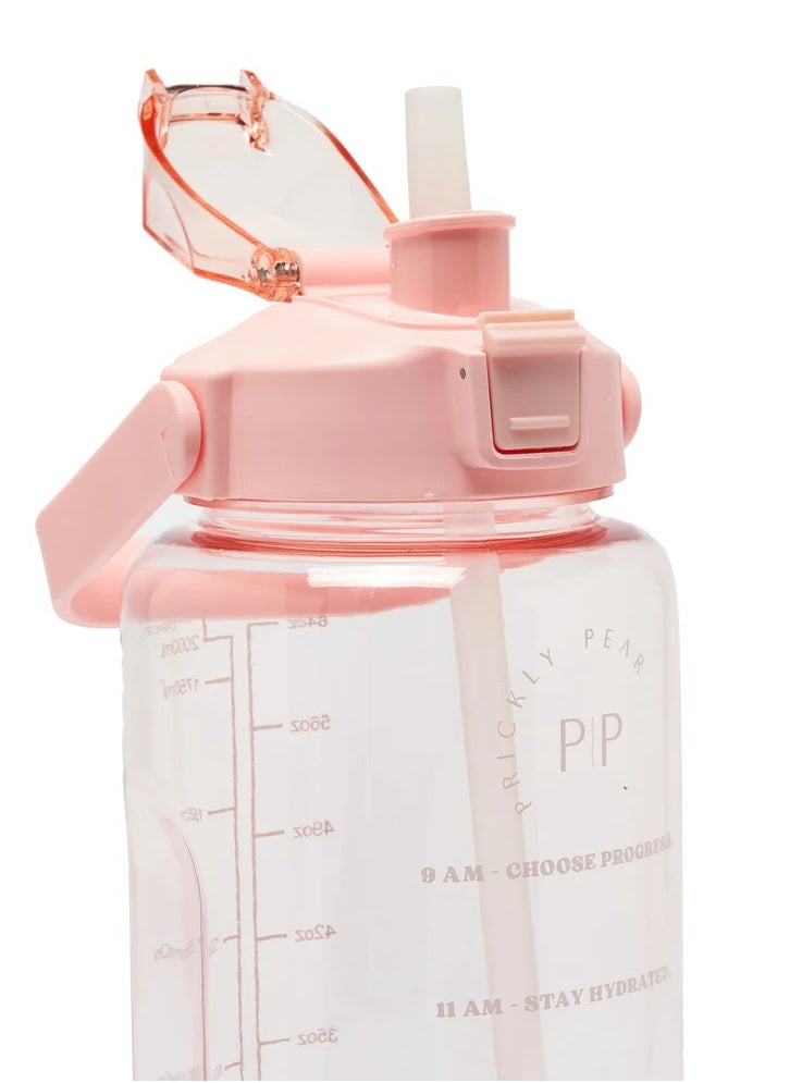 Tracker 2L Water Bottle With A Tracker Of Hydration From 9Am  9Pm Has Spring Loaded Dust Cap And Removable Straw And Durable Carry Handle Pink - pzsku/Z49E3FF2DAACF7B1BCE2AZ/45/_/1719651356/94368483-c68e-4144-ab1e-a7067fd2d8a3