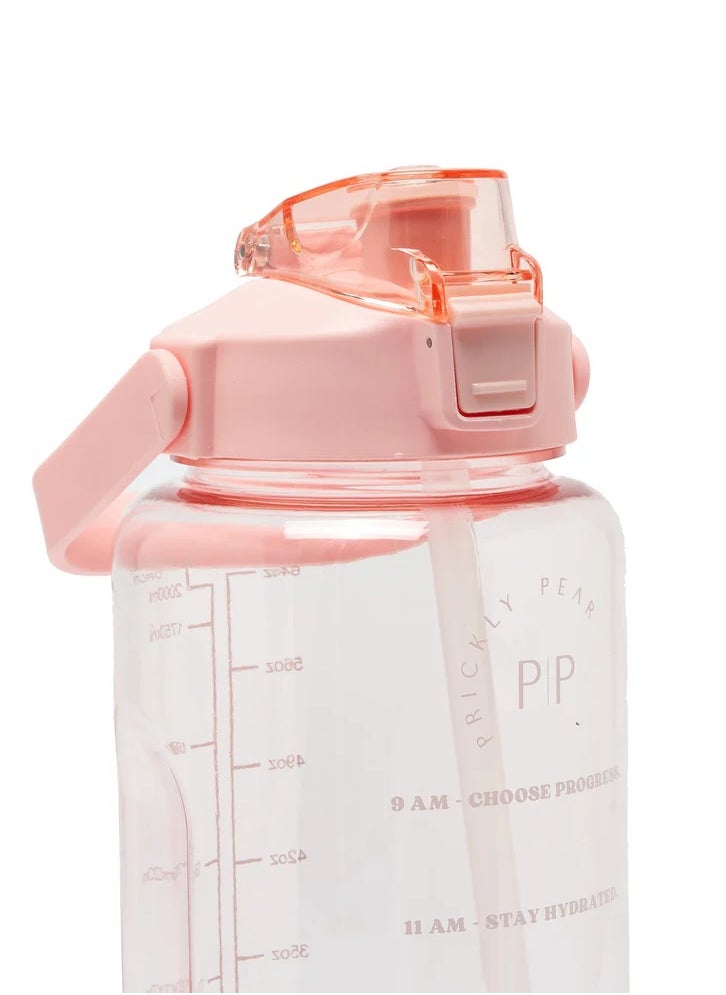 Tracker 2L Water Bottle With A Tracker Of Hydration From 9Am  9Pm Has Spring Loaded Dust Cap And Removable Straw And Durable Carry Handle Pink - pzsku/Z49E3FF2DAACF7B1BCE2AZ/45/_/1719651357/dacf991a-c54c-4e3c-a908-71ad5b274acd