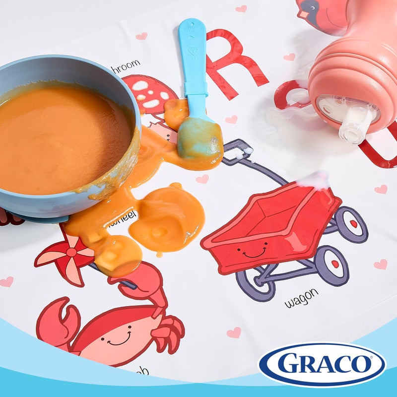 Graco Baby Disposable Stick-On Placemats, 40 Sheets with Assorted Designs, 12" x 18", Adhesive Table Mats for Mealtime, Home & Restaurant Use, Eco-Friendly - Image 4