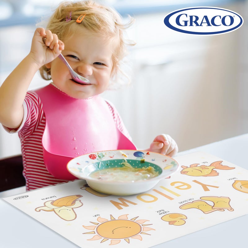 Graco Baby Disposable Stick-On Placemats, 40 Sheets with Assorted Designs, 12" x 18", Adhesive Table Mats for Mealtime, Home & Restaurant Use, Eco-Friendly - Image 5