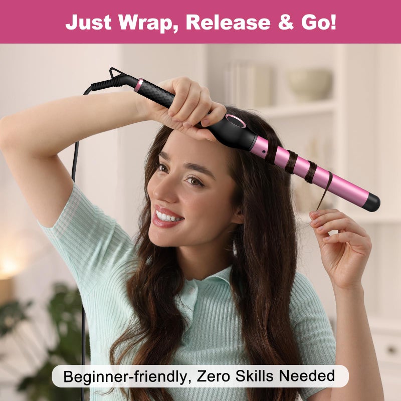 ORYNNE 1 Inch Curling Wand for Long Hair, Extra Long Barrel Ceramic Curling Wands, 7 Adjustable Heats for All Hair Type, 110-240V Dual Voltage Wand Curler, 60 Minutes Auto Shut Off - Image 2