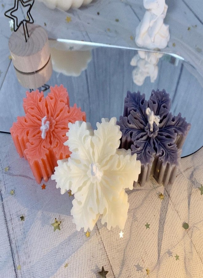 AUOCATTAIL 2 Pcs Silicone Snowflake Molds Christmas Candle Soap Molds for DIY Molds Christmas Baking Chocolate Candy Wax Melts Resin Clay Gum Paste Fondant Cake Decorating Tools Home Decor - Image 3