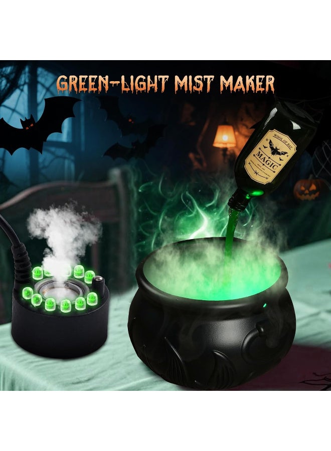 عالية الجودة ديكورات الهالوين الداخلية - مجموعة جرعات عائمة يمكنك صنعها بنفسك مع مرجل الساحرات وصانع الضباب - وعاء بلاستيكي أسود عتيق مخيف، ديكور حفلات هوكس بوكس ​​للمنزل والمطبخ والمدفأة - Image 4