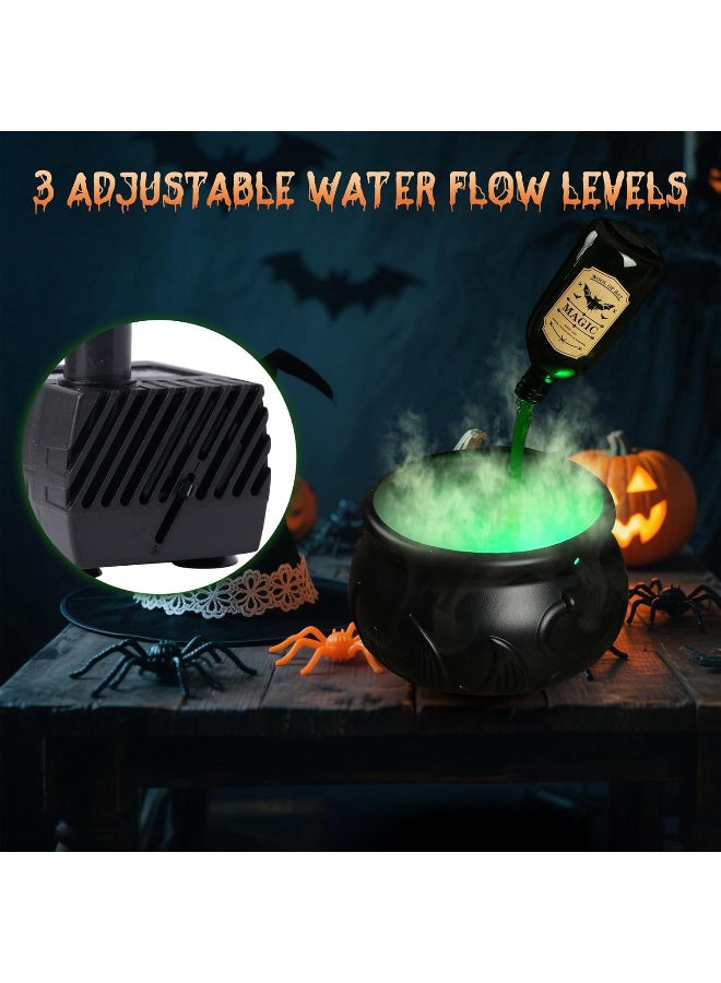 عالية الجودة ديكورات الهالوين الداخلية - مجموعة جرعات عائمة يمكنك صنعها بنفسك مع مرجل الساحرات وصانع الضباب - وعاء بلاستيكي أسود عتيق مخيف، ديكور حفلات هوكس بوكس ​​للمنزل والمطبخ والمدفأة - Image 5