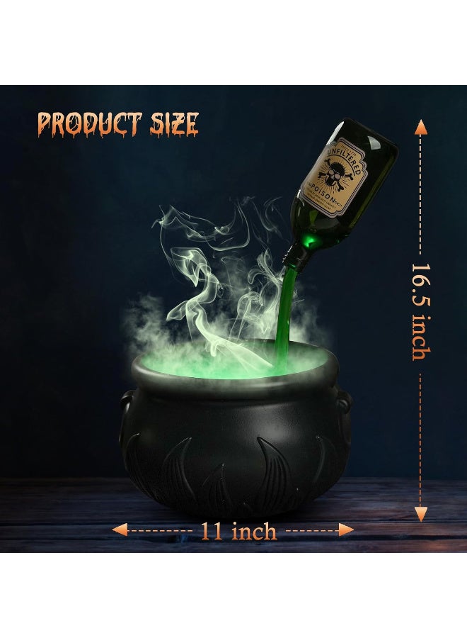 عالية الجودة ديكورات الهالوين الداخلية - مجموعة جرعات عائمة يمكنك صنعها بنفسك مع مرجل الساحرات وصانع الضباب - وعاء بلاستيكي أسود عتيق مخيف، ديكور حفلات هوكس بوكس ​​للمنزل والمطبخ والمدفأة - Image 2