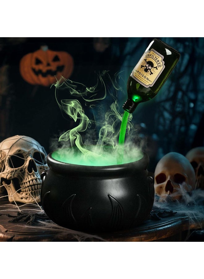 عالية الجودة ديكورات الهالوين الداخلية - مجموعة جرعات عائمة يمكنك صنعها بنفسك مع مرجل الساحرات وصانع الضباب - وعاء بلاستيكي أسود عتيق مخيف، ديكور حفلات هوكس بوكس ​​للمنزل والمطبخ والمدفأة - Image 1