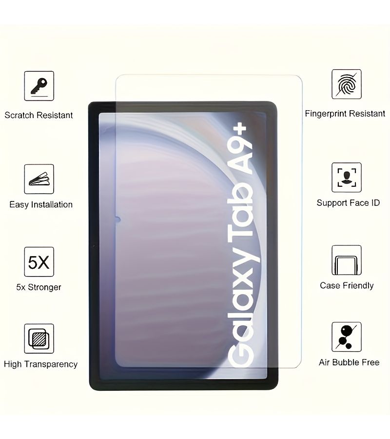 Pack Of 2 Specifically Designed Tempered Glass Screen Protector For Samsung Galaxy Tab A9 8 7 Inch 2023 X110 X115 9H Hardness Bubble Free Scratch Resistant Impact Resistant High Transparency Easy Installation Device Care Glossy Surface - Image 5