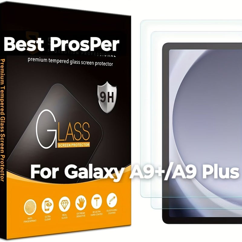 Pack Of 2 Specifically Designed Tempered Glass Screen Protector For Samsung Galaxy Tab A9 8 7 Inch 2023 X110 X115 9H Hardness Bubble Free Scratch Resistant Impact Resistant High Transparency Easy Installation Device Care Glossy Surface - Image 1