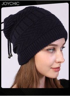 Joychic Women Winter Slouchy Beanie Outdoor Warm Stocking Hat Thick Knitted Skull Hats Multifunctional Hat for Scarves Mask Black  - Image 3