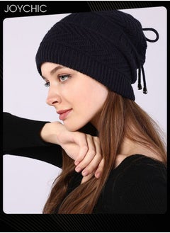 Joychic Women Winter Slouchy Beanie Outdoor Warm Stocking Hat Thick Knitted Skull Hats Multifunctional Hat for Scarves Mask Black  - Image 4