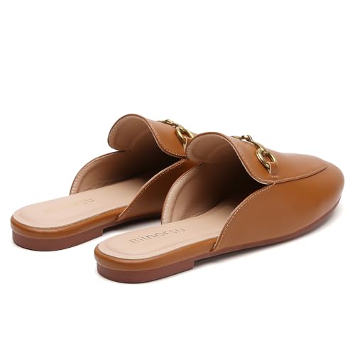 Minorsu Buckle Mules for Women Round Toe Backless Flat Mules Slides Mules Shoes Ladies Slip-on Loafers - Image 5