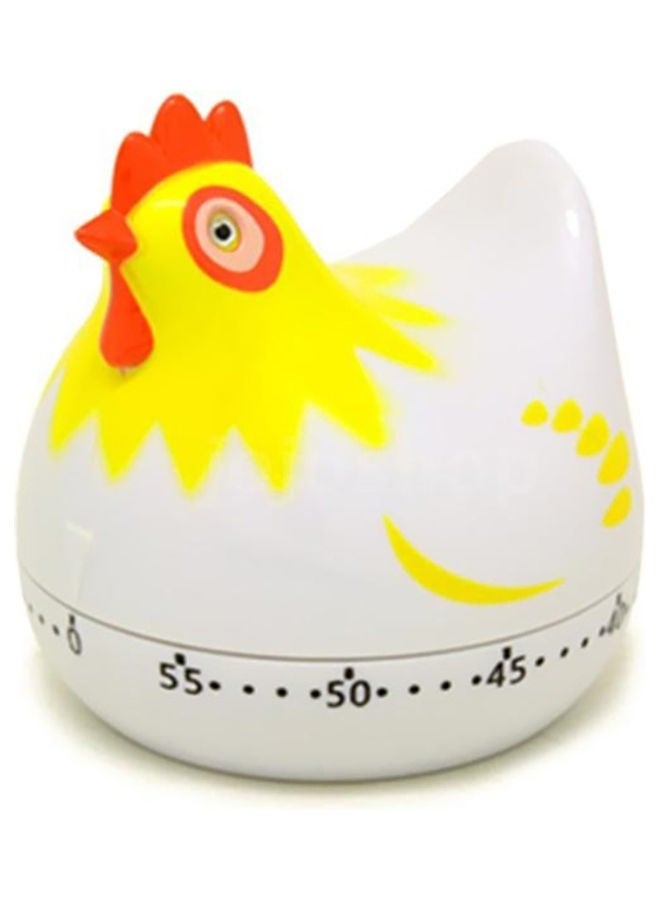 NIBEMINENT Cute Cartoon Hen Mechanical Timer Kitchen Cooking White 20x10x20cm