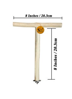 Sage Square Sand Wooden Perch For Birds And Trainning, Natural Wood And Safe For Birds (Medium Birds)  - Image 2