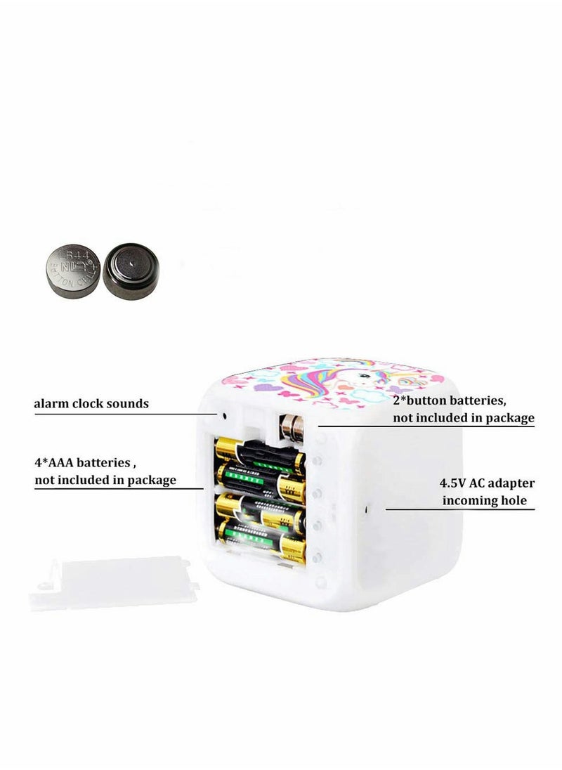 Excefore - Kids Alarm Clocks, Digital Wake Up Clock 7 Colors Changing Light Bedside Clock with 8 Alarm Sounds Date Calendar Temperature - Image 1
