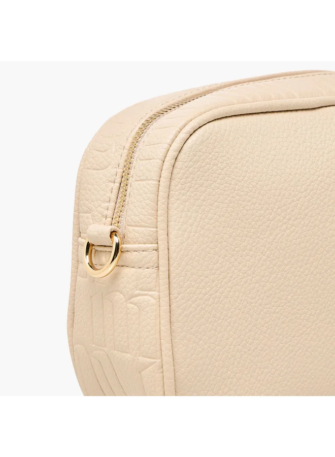 MISSY Women Monogram Embossed Crossbody Bag with Pouch and Adjustable Strap