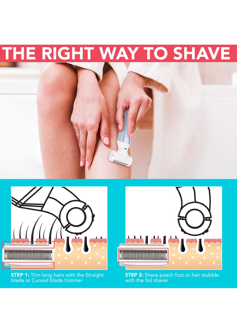 Zikra Womens Shaver Bikini Trimmer Body Hair Removal for Legs and Underarms Rechargeable Wet and Dry Painless Cordless with LED Light - Image 3