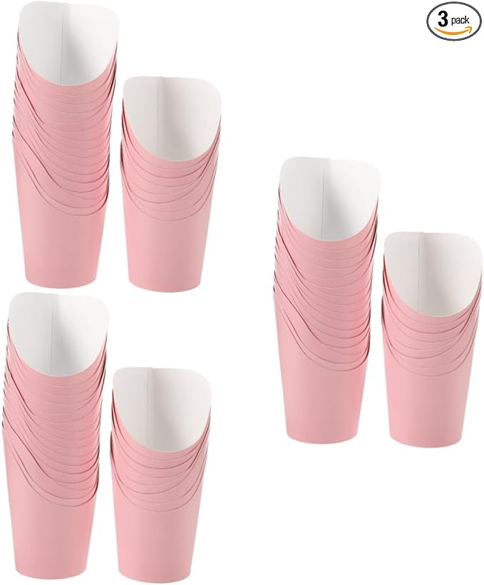 3 Pack Disposable French Fry Cups Paper Snack Holders For Popcorn Candy Desserts - Image 1