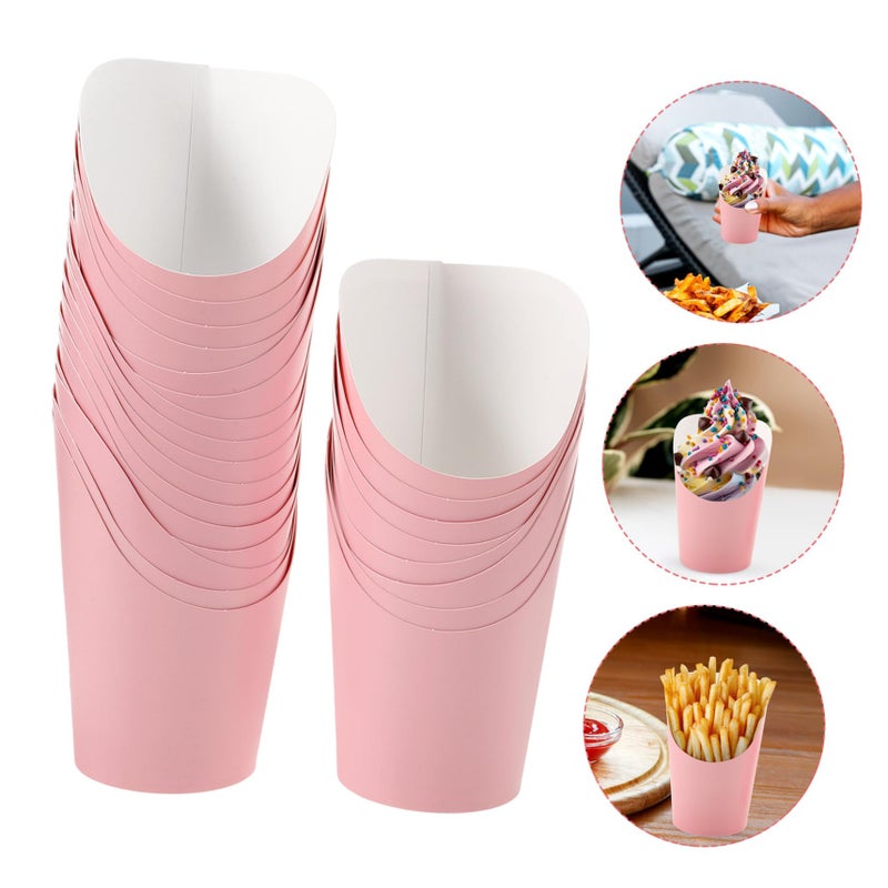 3 Pack Disposable French Fry Cups Paper Snack Holders For Popcorn Candy Desserts - Image 4