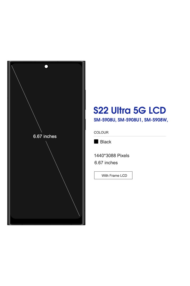 erorex EU Purple Frame S22 Ultra Super AMOLED Screen for S22 Ultra 5G S908B S908B/DS Lcd Display Digital T - Image 3