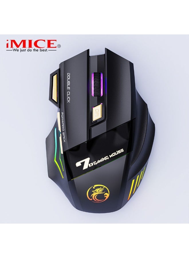 iMice 2.4G silent, rechargeable, colorful breathing light wireless gaming mouse without double-click - Image 4