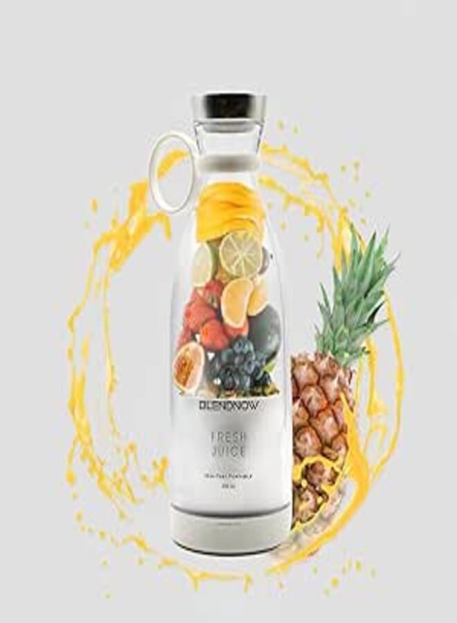 Personal Size Blender, Portable Blender for Shakes and Smoothies, USB Rechargeable Blender, Travel Blender, Gift, Fresh Juice Blender with Stainless Steel 4 Blades, 350 ML (White)