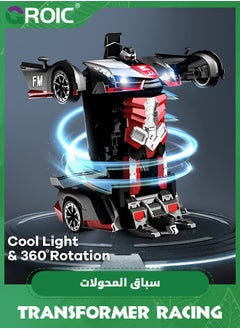 GROIC Transform RC Car Robot, LED Remote Control Car Transforming Robot 360° Speed Drifting one-click Deformation Remote Control Car Independent Robot Deformation RC Car Toy  - Image 4