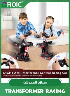GROIC Transform RC Car Robot, LED Remote Control Car Transforming Robot 360° Speed Drifting one-click Deformation Remote Control Car Independent Robot Deformation RC Car Toy  - Image 2